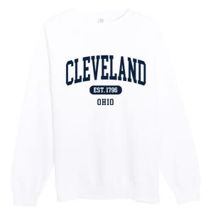 Cleveland Ohio Est 1796 Arched Varsity Text Premium Crewneck Sweatshirt