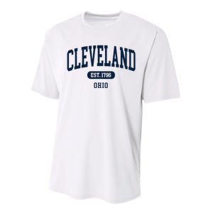 Cleveland Ohio Est 1796 Arched Varsity Text Performance Sprint T-Shirt