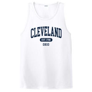 Cleveland Ohio Est 1796 Arched Varsity Text PosiCharge Competitor Tank