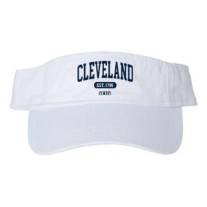 Cleveland Ohio Est 1796 Arched Varsity Text Valucap Bio-Washed Visor