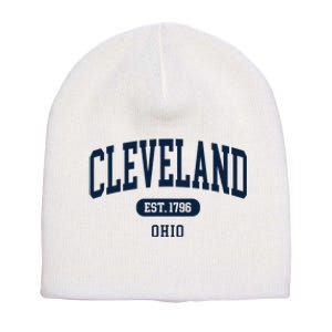 Cleveland Ohio Est 1796 Arched Varsity Text Short Acrylic Beanie