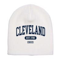 Cleveland Ohio Est 1796 Arched Varsity Text Short Acrylic Beanie