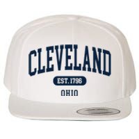 Cleveland Ohio Est 1796 Arched Varsity Text Wool Snapback Cap