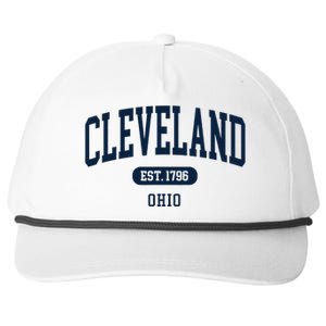 Cleveland Ohio Est 1796 Arched Varsity Text Snapback Five-Panel Rope Hat