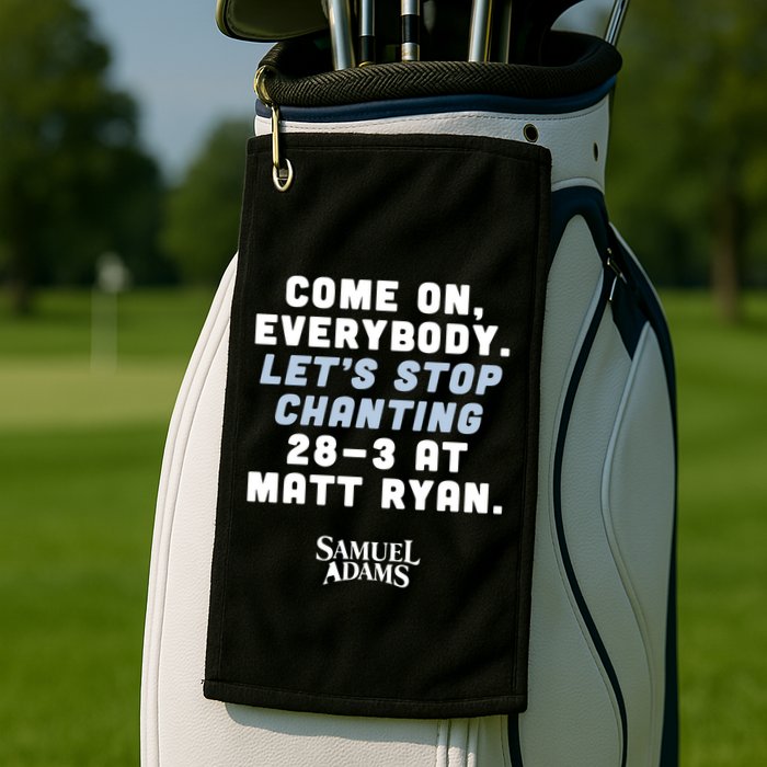 Come On Everybody Lets Stop Chanting 283 At Matt Ryan Samuel Adams Golf Towel