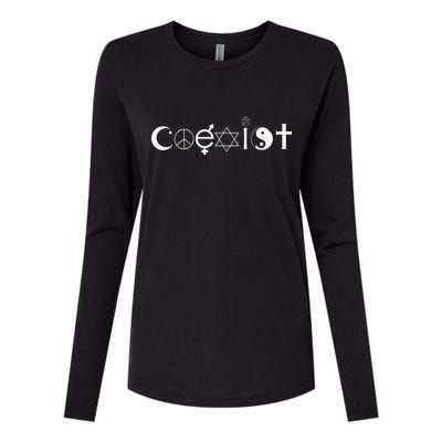 COEXIST Logo Love Peace Good Evil Cool Womens Cotton Relaxed Long Sleeve T-Shirt