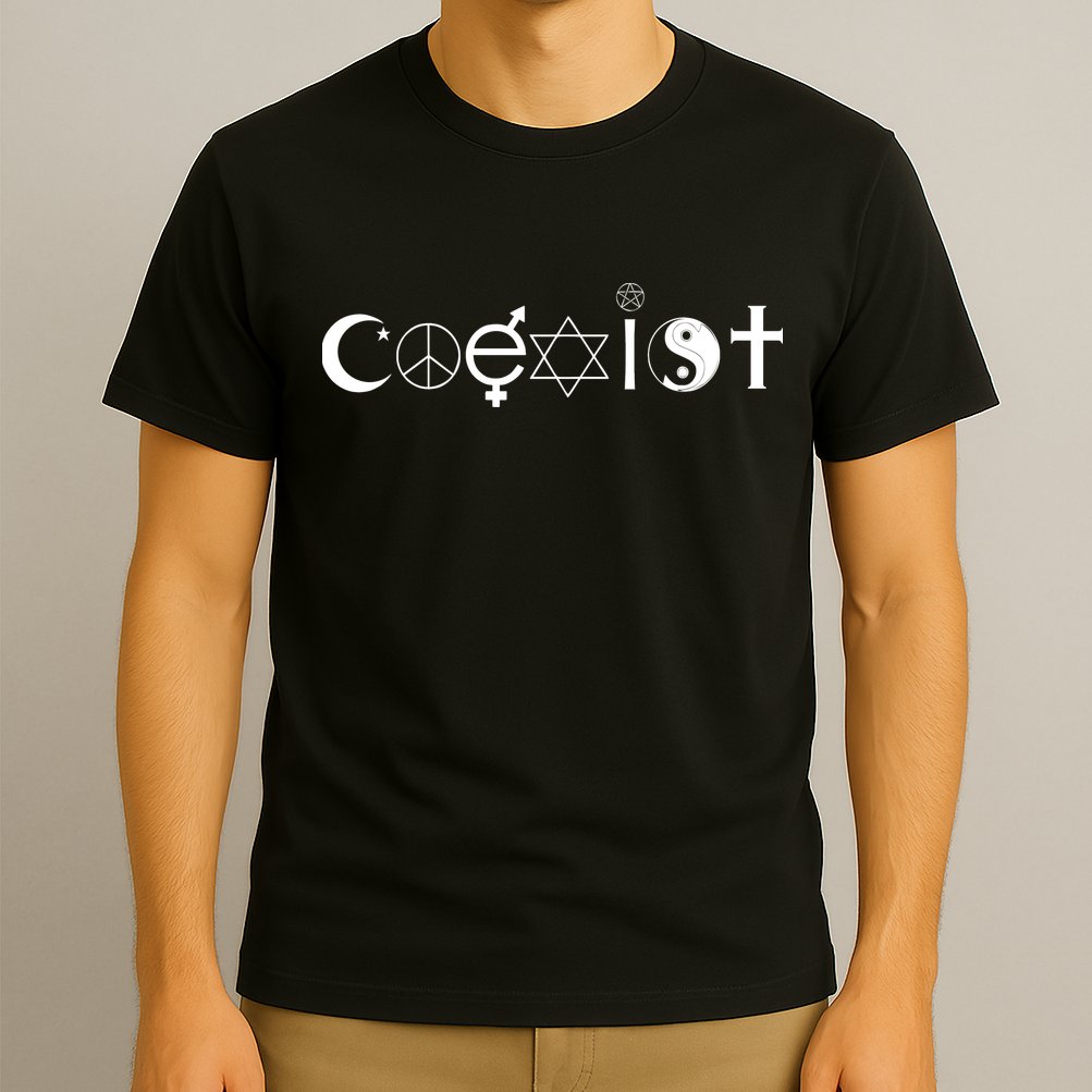 COEXIST Logo Love Peace Good Evil Cool T-Shirt