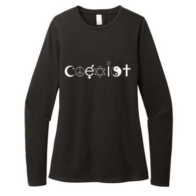 COEXIST Logo Love Peace Good Evil Cool Womens CVC Long Sleeve Shirt