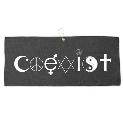 COEXIST Logo Love Peace Good Evil Cool Large Microfiber Waffle Golf Towel