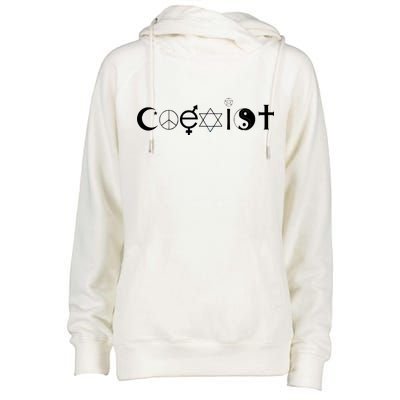 COEXIST Logo Love Peace Good Evil Cool Womens Funnel Neck Pullover Hood