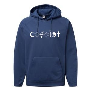 COEXIST Logo Love Peace Good Evil Cool Performance Fleece Hoodie