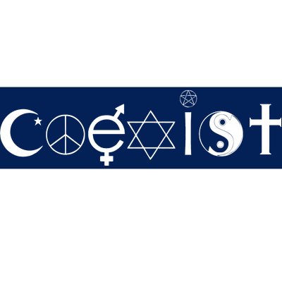 COEXIST Logo Love Peace Good Evil Cool Bumper Sticker