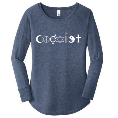 COEXIST Logo Love Peace Good Evil Cool Women's Perfect Tri Tunic Long Sleeve Shirt