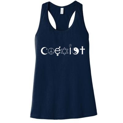 COEXIST Logo Love Peace Good Evil Cool Women's Racerback Tank