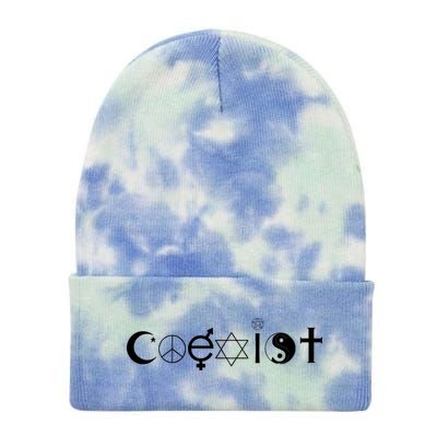 COEXIST Logo Love Peace Good Evil Cool Tie Dye 12in Knit Beanie