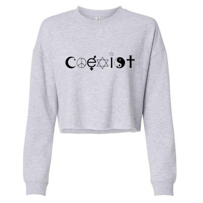 COEXIST Logo Love Peace Good Evil Cool Cropped Pullover Crew