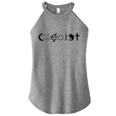 COEXIST Logo Love Peace Good Evil Cool Women's Perfect Tri Rocker Tank