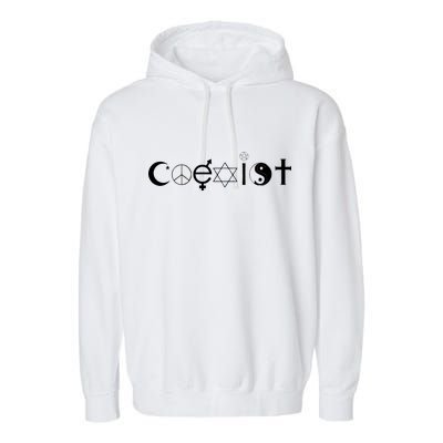 COEXIST Logo Love Peace Good Evil Cool Garment-Dyed Fleece Hoodie