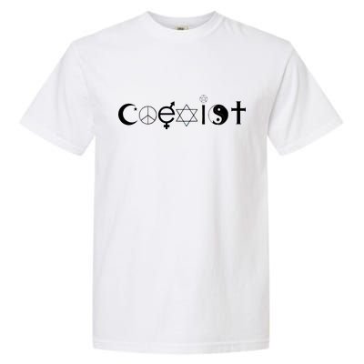 COEXIST Logo Love Peace Good Evil Cool Garment-Dyed Heavyweight T-Shirt