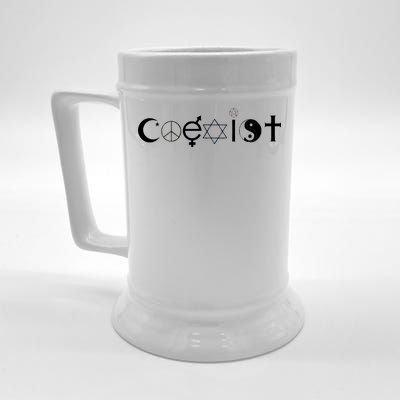 COEXIST Logo Love Peace Good Evil Cool Beer Stein