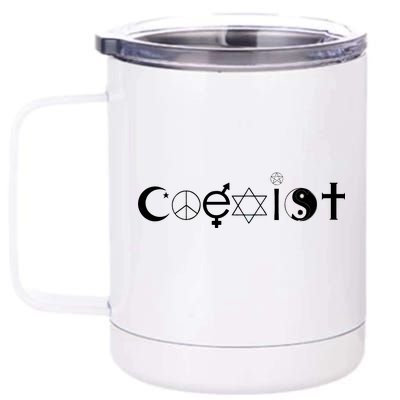 COEXIST Logo Love Peace Good Evil Cool 12 oz Stainless Steel Tumbler Cup