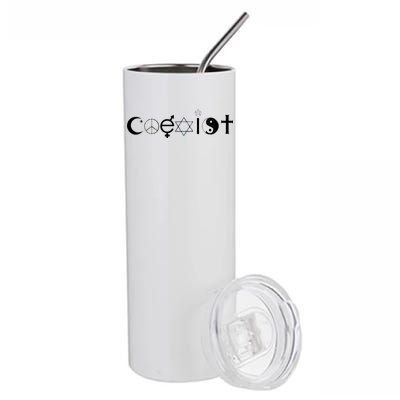 COEXIST Logo Love Peace Good Evil Cool Stainless Steel Tumbler