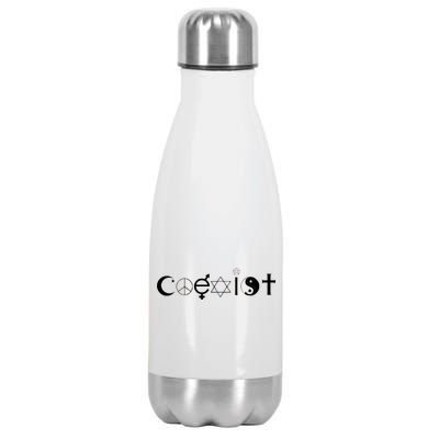 COEXIST Logo Love Peace Good Evil Cool Stainless Steel Insulated Water Bottle