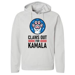 Claws Out For Kamala Performance Fleece Hoodie