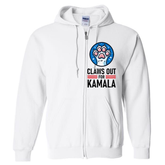 Claws Out For Kamala Full Zip Hoodie