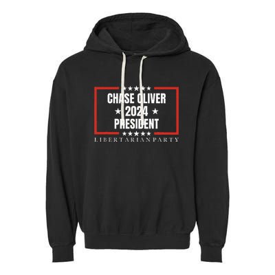 Chase Oliver For President Libertarian Party 2024 Garment-Dyed Fleece Hoodie