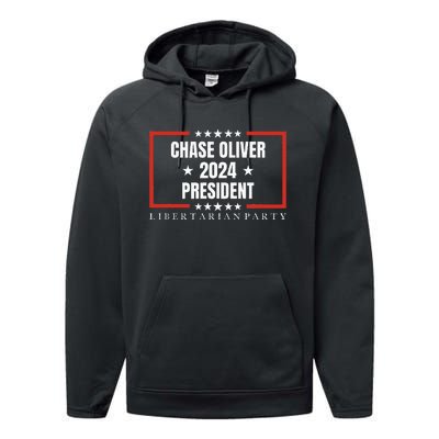 Chase Oliver For President Libertarian Party 2024 Performance Fleece Hoodie