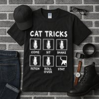 Cat Owner Funny Cat Tricks For Feline Kitten Lover Tall T-Shirt
