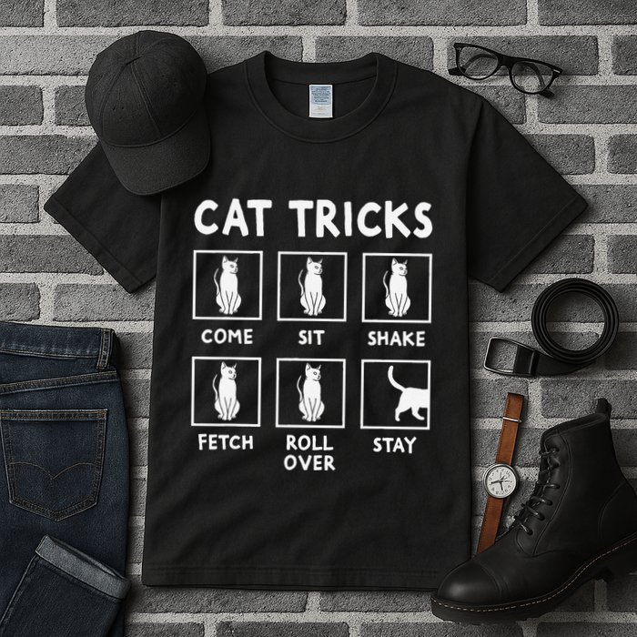 Cat Owner Funny Cat Tricks For Feline Kitten Lover Tall T-Shirt