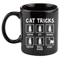 Cat Owner Funny Cat Tricks For Feline Kitten Lover 11oz C Handle Ceramic Mug