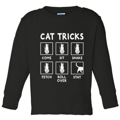 Cat Owner Funny Cat Tricks For Feline Kitten Lover Toddler Long Sleeve Shirt