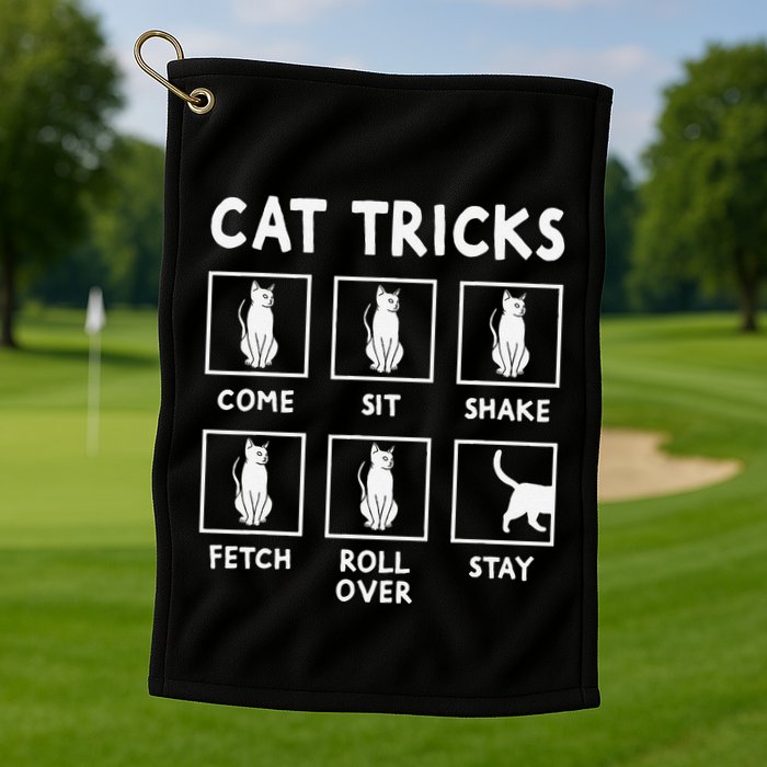 Cat Owner Funny Cat Tricks For Feline Kitten Lover Golf Towel