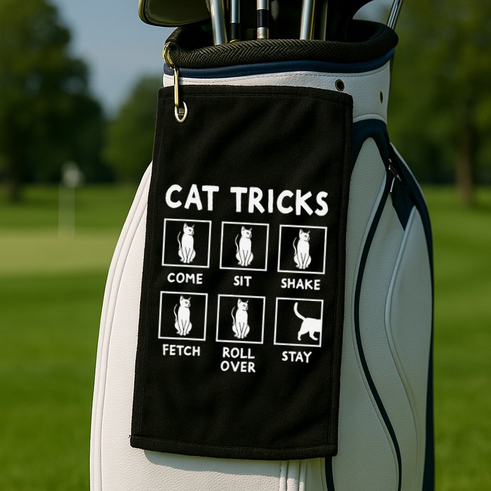 Cat Owner Funny Cat Tricks For Feline Kitten Lover Golf Towel