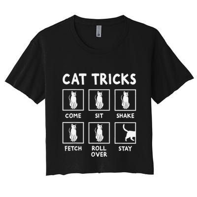 Cat Owner Funny Cat Tricks For Feline Kitten Lover Crop Top