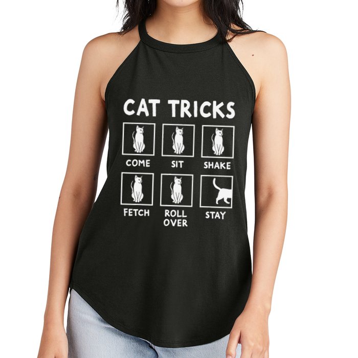 Cat Owner Funny Cat Tricks For Feline Kitten Lover Women's Perfect Tri Rocker Tank