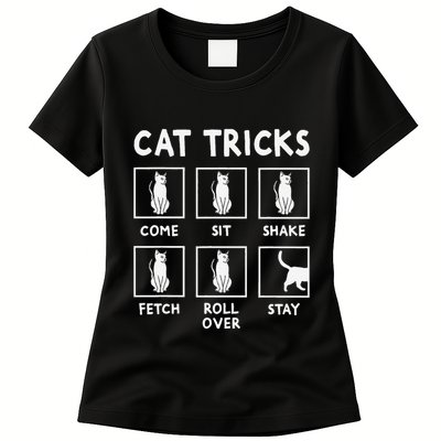 Cat Owner Funny Cat Tricks For Feline Kitten Lover Womens T-Shirt