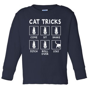 Cat Owner Funny Cat Tricks For Feline Kitten Lover Toddler Long Sleeve Shirt