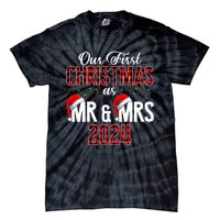 Cute Our First Christmas As Mr & Mrs 2024 Couples Pajamas Long Sleeve Tie-Dye T-Shirt