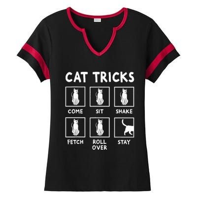 Cat Owner Funny Cat Tricks For Feline Kitten Lover Ladies Halftime Notch Neck Tee