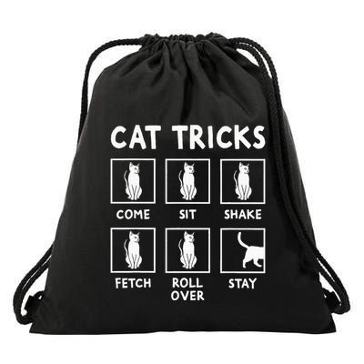 Cat Owner Funny Cat Tricks For Feline Kitten Lover Drawstring Bag