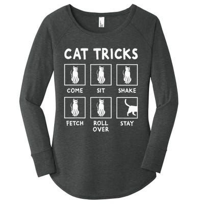 Cat Owner Funny Cat Tricks For Feline Kitten Lover Women's Perfect Tri Tunic Long Sleeve Shirt