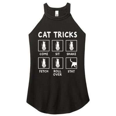 Cat Owner Funny Cat Tricks For Feline Kitten Lover Women's Perfect Tri Rocker Tank