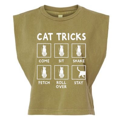 Cat Owner Funny Cat Tricks For Feline Kitten Lover Garment-Dyed Women's Muscle Tee