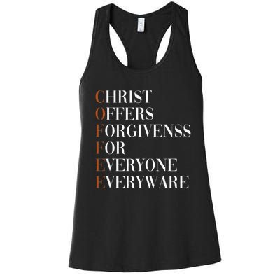 Christ Offers Forgiveness For Everyone Everyware Women's Racerback Tank