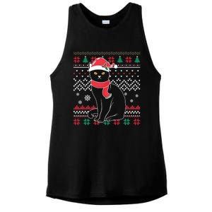 Cat Owner Funny Gift Ugly Christmas Kitten Paws Xmas Tree Holiday Great Gift Ladies PosiCharge Tri-Blend Wicking Tank