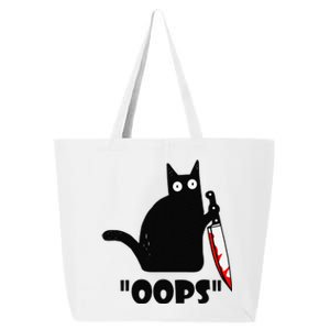 Cat Oops! Funny Black Cat Murderous Cat With Knife 25L Jumbo Tote